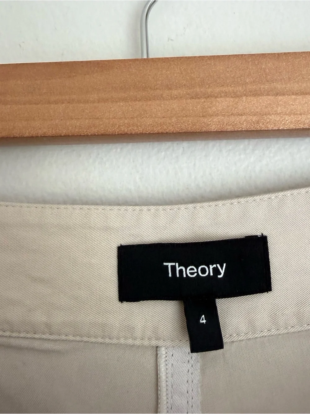 Theory Cargo Wide Leg Fluid Pants in Light Tan
